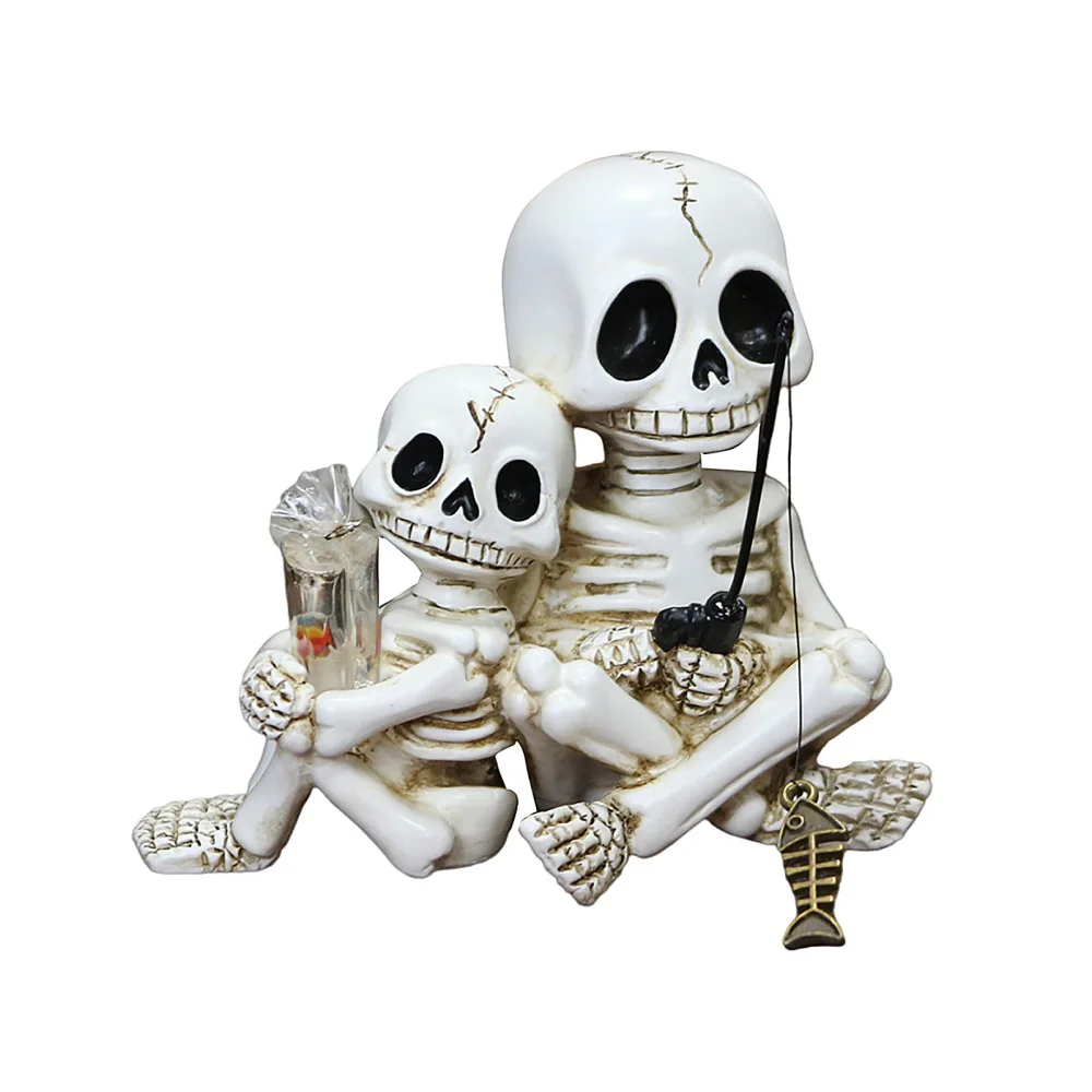 Plant Parental - Patung Tengkorak Orang Tua-Anak untuk Halloween,