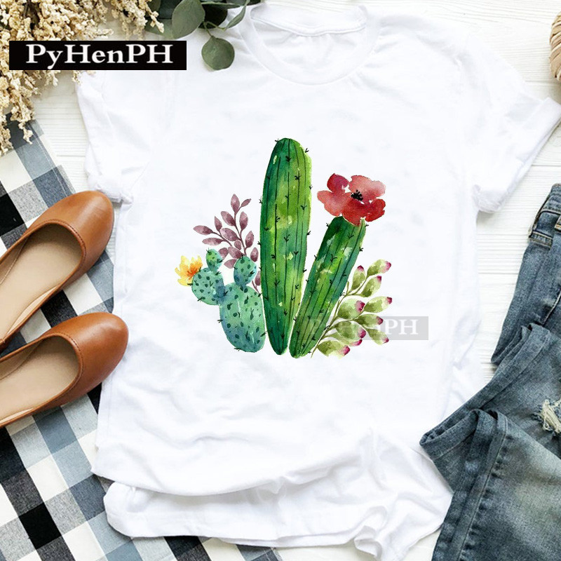 Kaos Wanita Motif Kaktus Lenga - Plant Parental ulasan dan harga