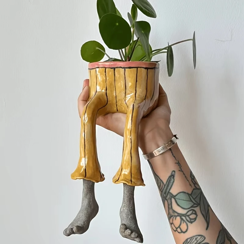 Pot Keramik Unik Bentuk Kaki D - Plant Parental ulasan dan harga